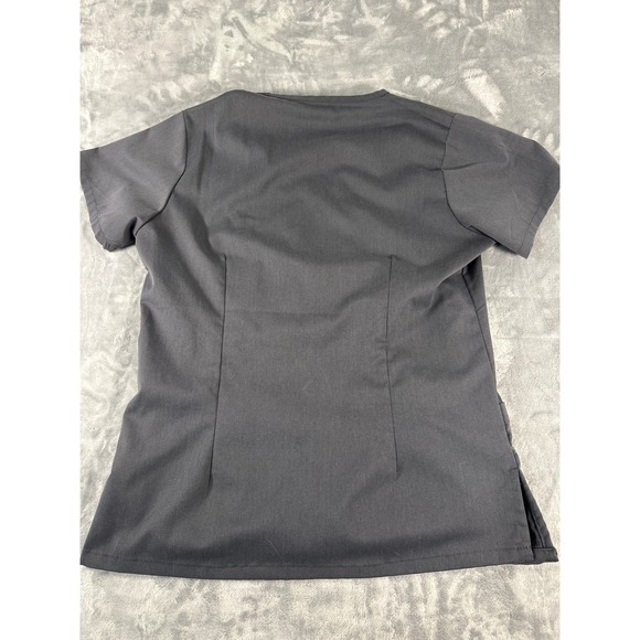 Marilyn Monroe by MediChic Scrub Top V Neck Short Sleeve Charcoal Gray Size L - Picture 5 of 5
